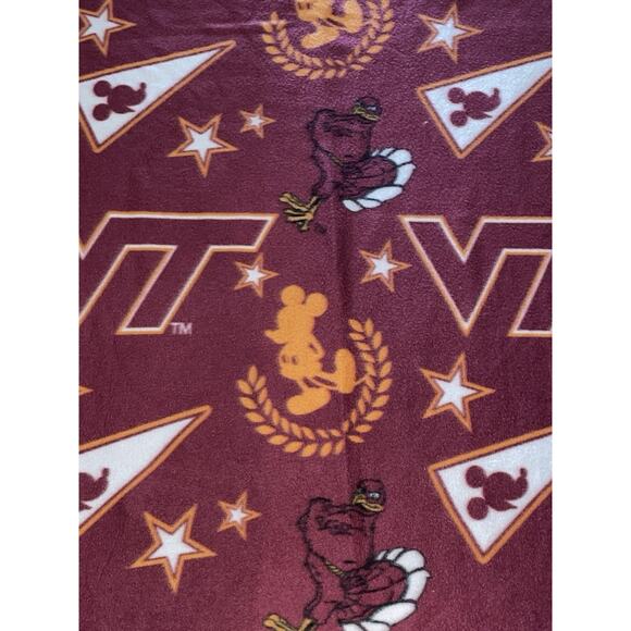 Virginia Tech Hokies VT Mickey Mouse Fleece Throw Lap Blanket Collaboration - Picture 1 of 9